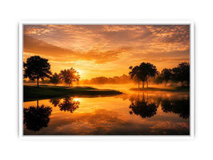 sunset lake canvas print living room