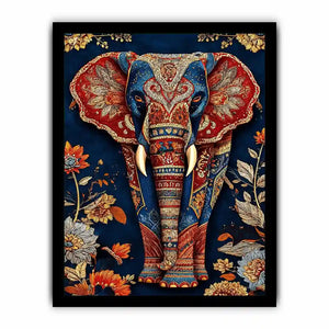 ornate elephant canvas art entryway