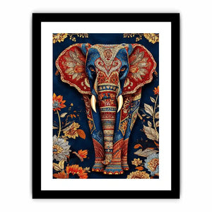 ornate elephant canvas art entryway