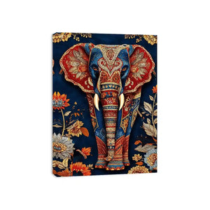 ornate elephant canvas art entryway