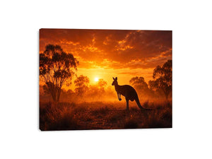 outback kangaroo sunset wall art