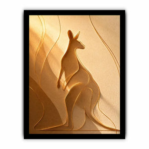 minimal kangaroo line art print
