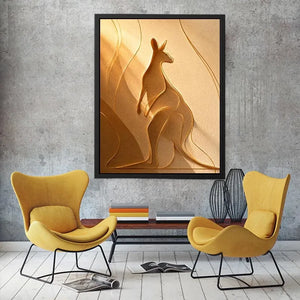 minimal kangaroo line art print