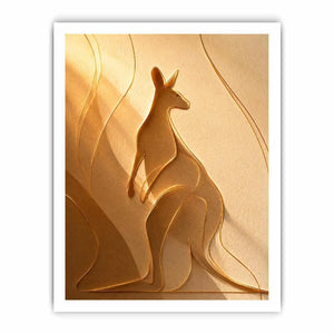 minimal kangaroo line art print
