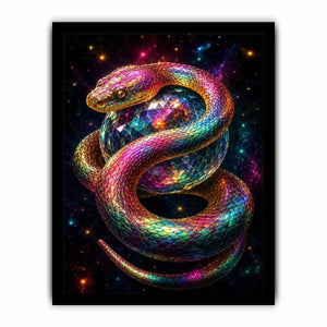 colorful fantasy snake canvas art