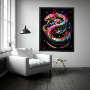 colorful fantasy snake canvas art