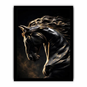 black horse luxury canvas art