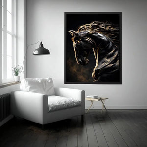 black horse luxury canvas art