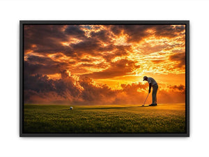 golf sunset office canvas art