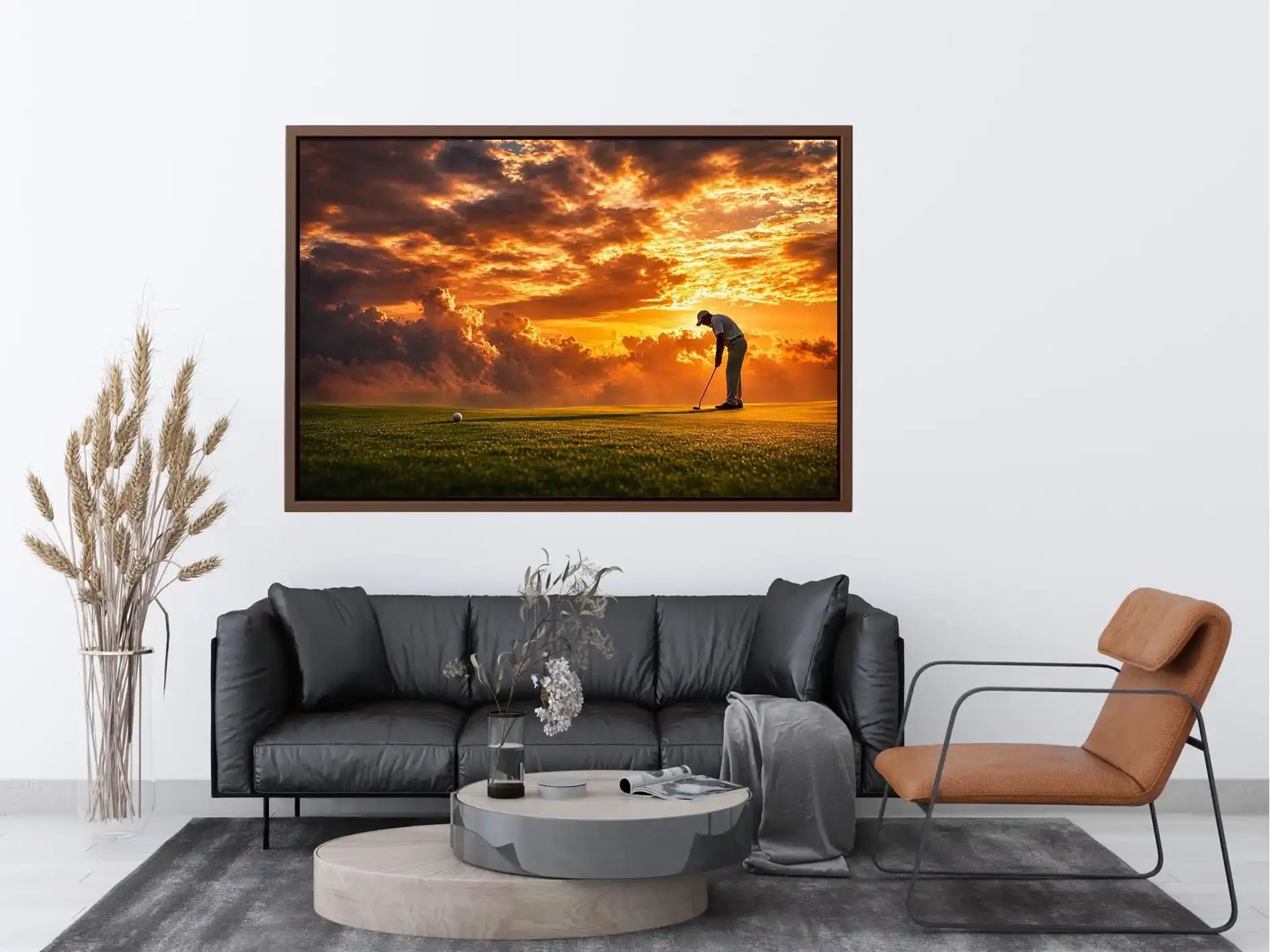 golf sunset office canvas art