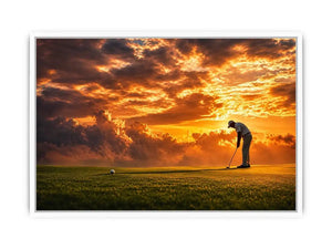 golf sunset office canvas art
