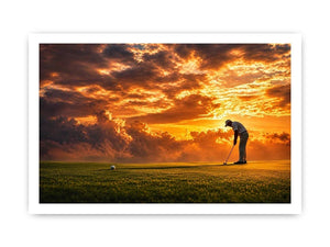 golf sunset office canvas art