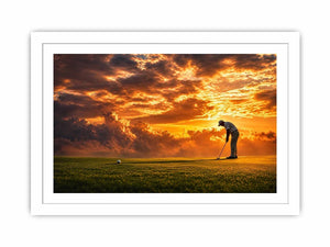 golf sunset office canvas art