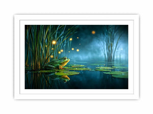 dreamy frog teal room canvas print