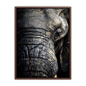 elephant portrait gold canvas art