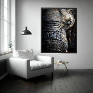 elephant portrait gold canvas art