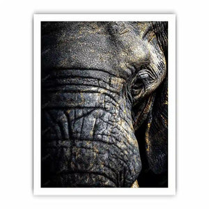 elephant portrait gold canvas art