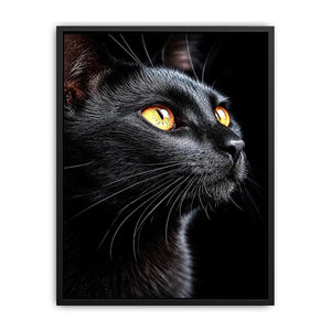 black cat portrait modern canvas print