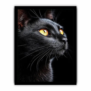 black cat portrait modern canvas print