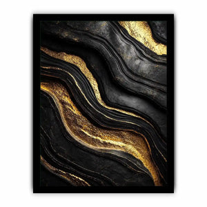 black gold abstract wall art