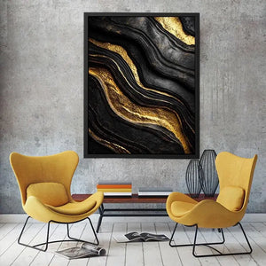 black gold abstract wall art