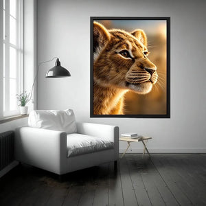 lion cub portrait canvas