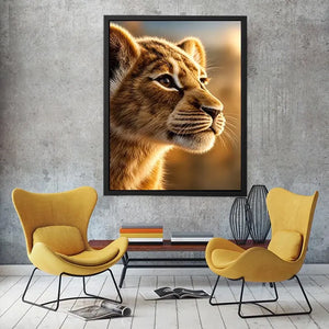 lion cub portrait canvas