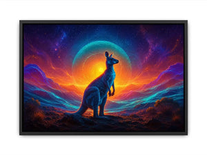 neon kangaroo canvas art