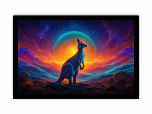 neon kangaroo canvas art