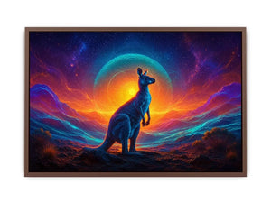 neon kangaroo canvas art