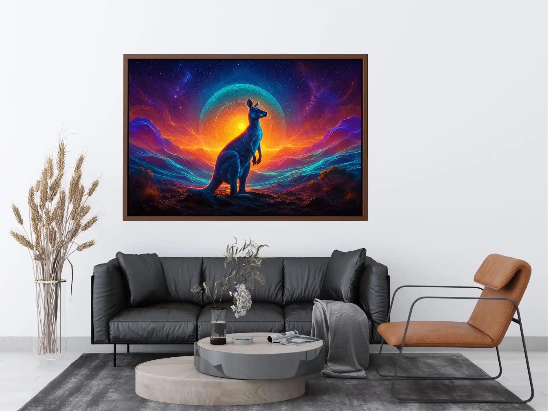 neon kangaroo canvas art