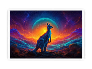 neon kangaroo canvas art