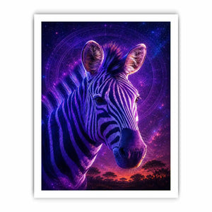 purple zebra portrait art