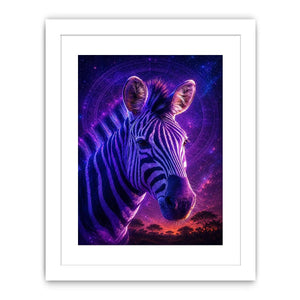 purple zebra portrait art