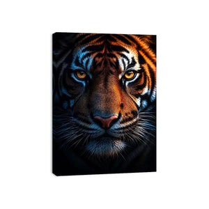 dramatic tiger portrait canvas art office