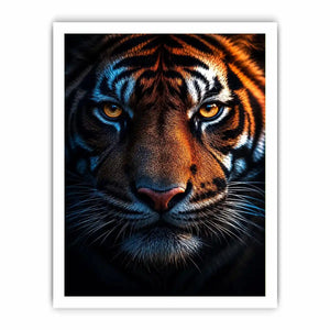dramatic tiger portrait canvas art office