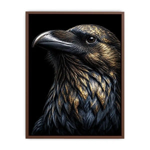 black raven gold portrait artwork office