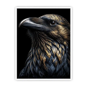black raven gold portrait artwork office