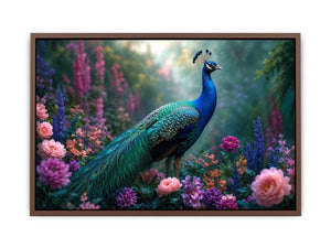 peacock garden floral canvas art bedroom