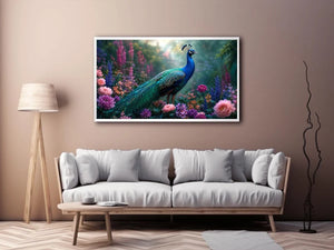 peacock garden floral canvas art bedroom