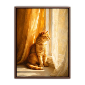 orange cat window canvas art bedroom