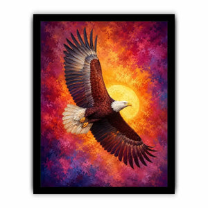 bald eagle crimson flight canvas art office