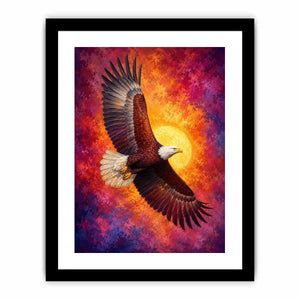 bald eagle crimson flight canvas art office