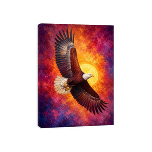 bald eagle crimson flight canvas art office