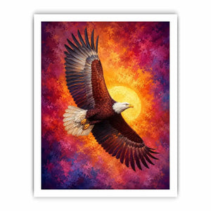 bald eagle crimson flight canvas art office