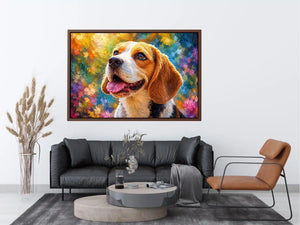 beagle dog canvas print living room
