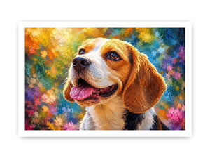 beagle dog canvas print living room