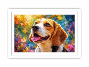 beagle dog canvas print living room