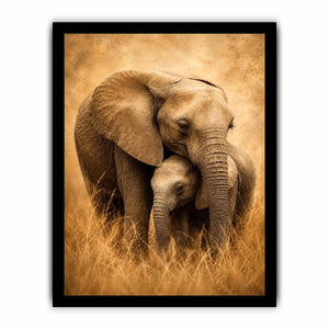 savanna elephant family canvas art