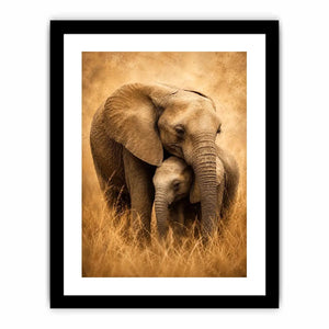 savanna elephant family canvas art